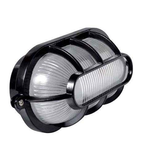 Tortuga E27 de PVC para exterior ovalada negra